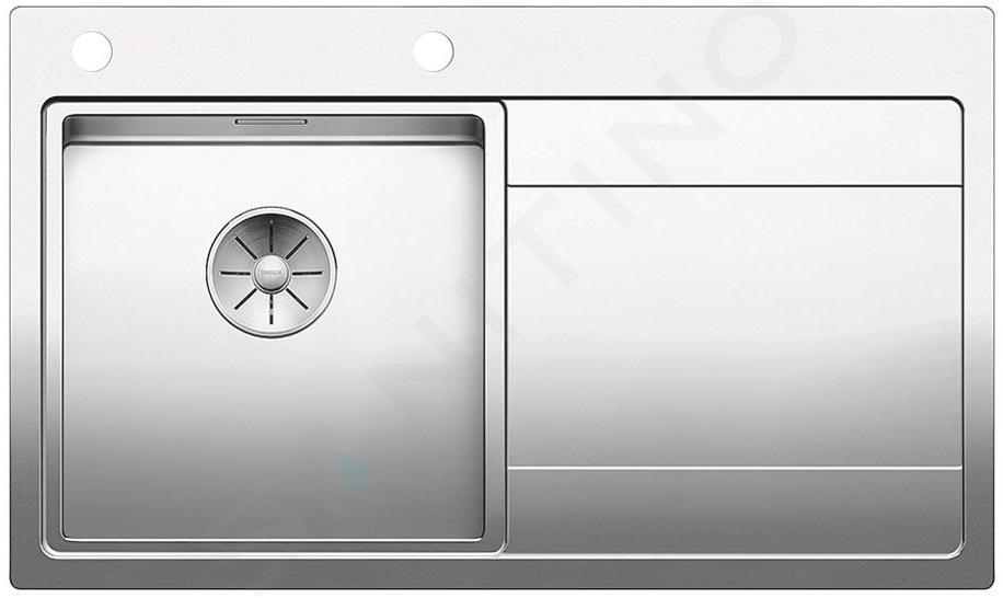 Blanco Divon II - Spoelbak, 86x51 cm, met afdruipdeel en draaiknopbediening, rvs 521657