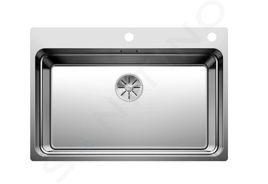 Blanco Etagon 700 - Lavello, 740x500 mm, con comando eccentrico dello scarico e guide scorrevoli, acciaio inox 524274