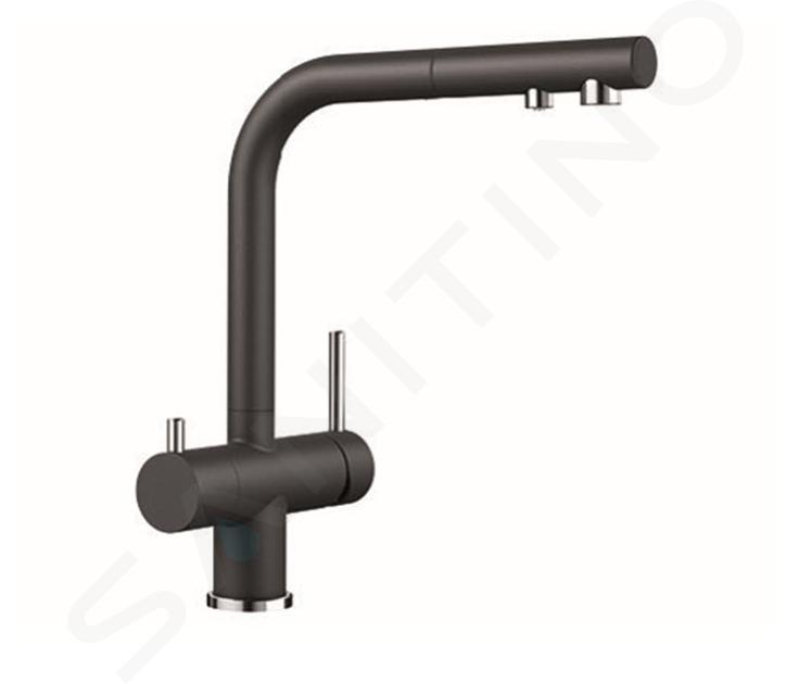 Blanco Fontas S II - Mitigeur d'évier avec douchette extractible et filtration, noir 526158