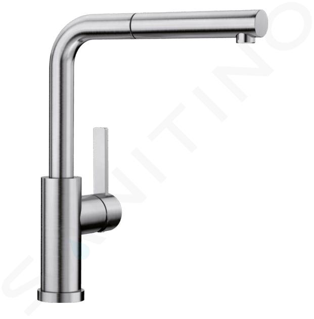 Blanco Lanora S-F - Mitigeur d'évier avec bec extractible, sous fenêtre, inox brossé 526180