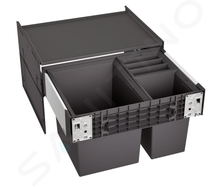 Cubos Basura 2 x 24 + 2 x 8 L con Sistema de Guías para Cocina