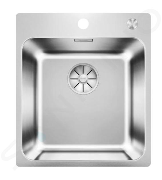 Blanco Solis 400 - Évier 440x500 mm avec commande excentrique PushControl, inox brossé 526119