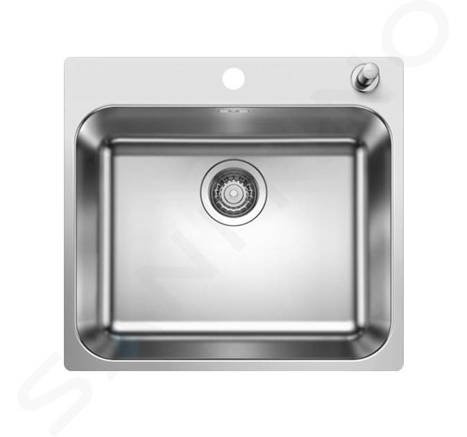 Blanco Supra 500 - Lavello, 540x500 mm, con comando eccentrico dello scarico, acciaio inox spazzolato 526355