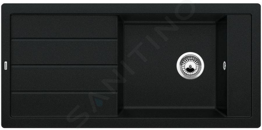 Blanco Mevit XL 6 - Fregadero de silgranite, 100x48 cm, negro 525939
