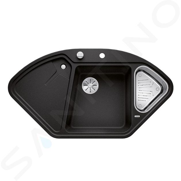 Blanco Delta II - Chiuvetă silgranit, 104x56 cm, cu accesorii, InFino, neagră 525868