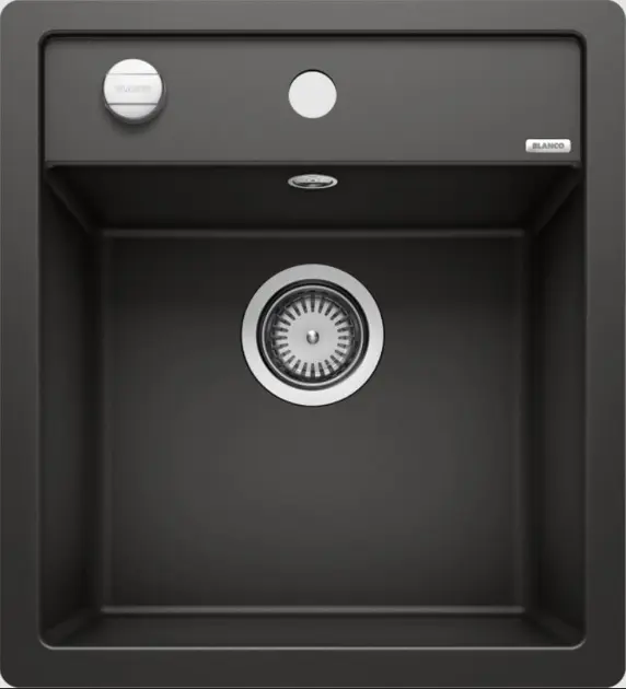 Blanco Dalago 45 - Silgranitový dřez, 46x50 cm, s ovládáním odtoku, černá 525870