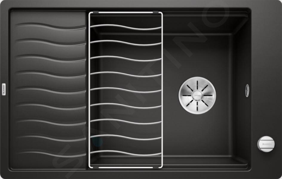 Blanco Elon XL 6 - Chiuvetă silgranit, 77x49 cm, cu control scurgere și accesorii, neagră 525884