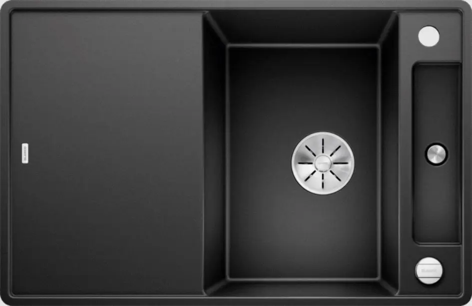 Blanco Axia III 45 - Chiuvetă silgranit, 77x50 cm, cu accesorii, InFino, neagră 525842