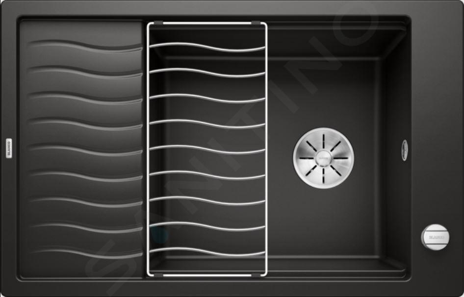 Blanco Elon XL 6 - Zlew silgranitowy 78x50 cm z dodatkami, InFino, czarny 525882