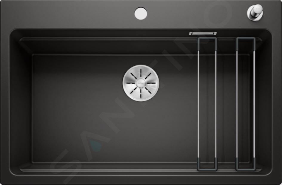 Blanco Etagon 8 - Silgranitový drez, 780x510 mm, s pojazdmi, InFino, čierna 525892