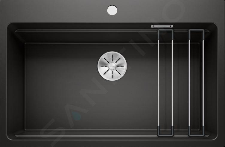 Blanco Etagon 8 - Silgranitový drez, 780x510 mm, s pojazdmi, čierna 525893
