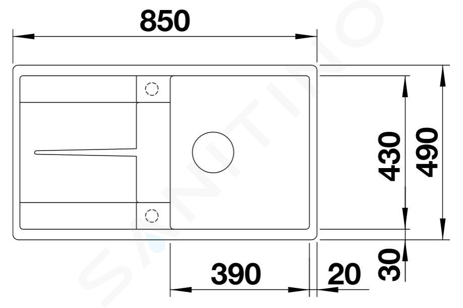 Blanco Metra 5 - Fregadero de silgranite, 860x500 mm, con control