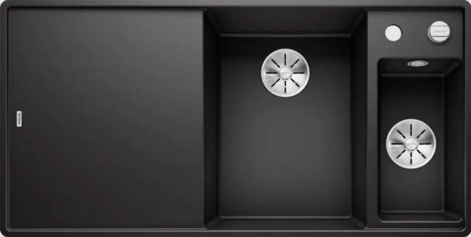 Blanco Axia III 6 - Chiuvetă Silgranit, 990x500, cu control scurgere și accesorii, neagră 525854