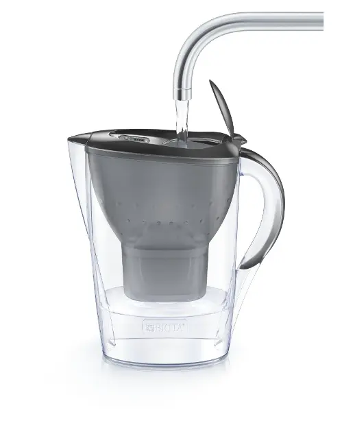 Brita Jarras de filtrado - Conjunto de jarra de filtrado Marella Cool Memo  y 3 filtros MX+, capacidad 2400 ml, grafito 1039274