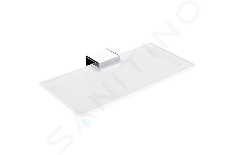 Nimco Kibo - Ablage, Länge 20 cm, Glas matt/Chrom Ki 14091B-1U-20-26
