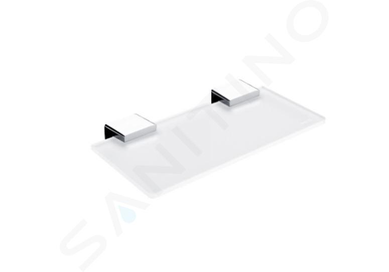 Nimco Kibo - Mensola, lunghezza 20 cm, vetro opaco/cromo Ki 14091B-20-26