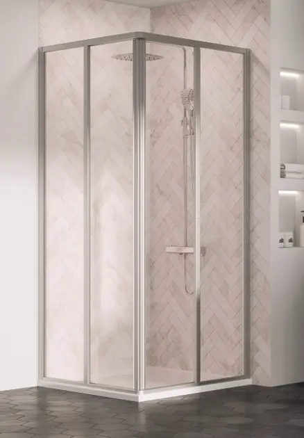 Ravak Supernova - Zuhanyajtó SRV2-80 S, 770-790 mm, szatén/tiszta üveg 14V40UO2Z1