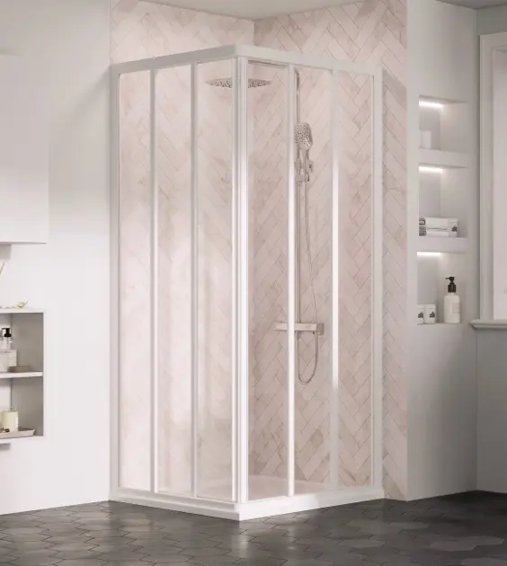 Ravak Supernova - Zuhanyajtó ASRV3-80, 770-790 mm, fehér/tiszta üveg 15V401R2Z1