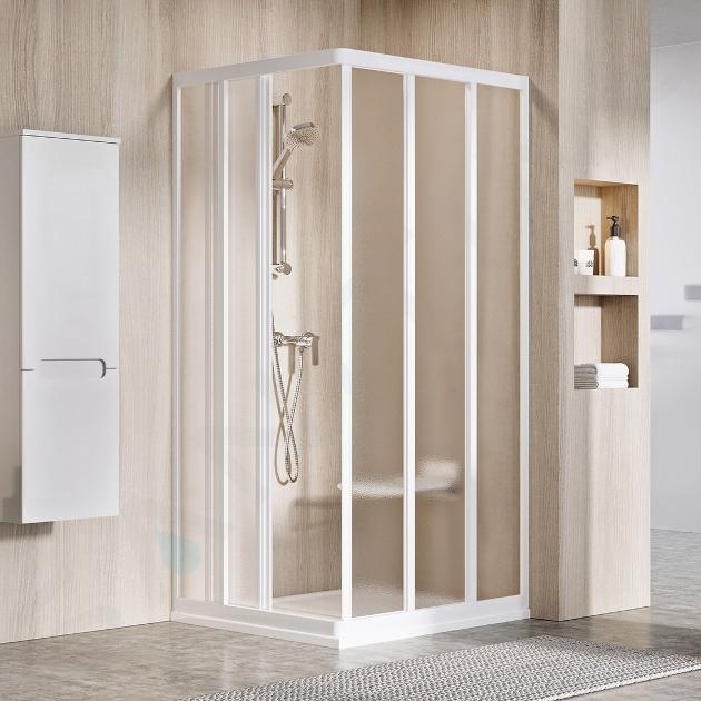 Ravak Supernova - Puerta de ducha ASRV3-90, 87-89 cm, blanco/cristal Grape 15V701R2ZG