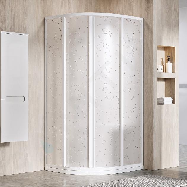 Ravak Supernova - Cabine de douche quart de rond en quatre parties SKCP4-80, 78-80 cm, blanc/Pearl 3114O10211