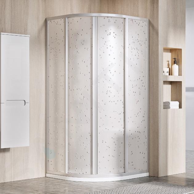 Ravak Supernova - Štvrťkruhový sprchový kút štvordielny SKCP4-90, 88-90 cm, satin/Pearl 3117OU0211
