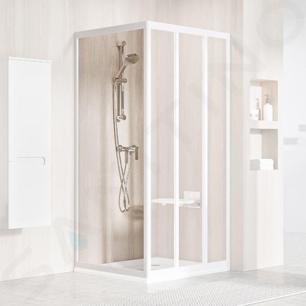 Ravak Supernova - Paroi de douche APSS-75, 72-76 cm, blanc/verre clair 940301R2Z1