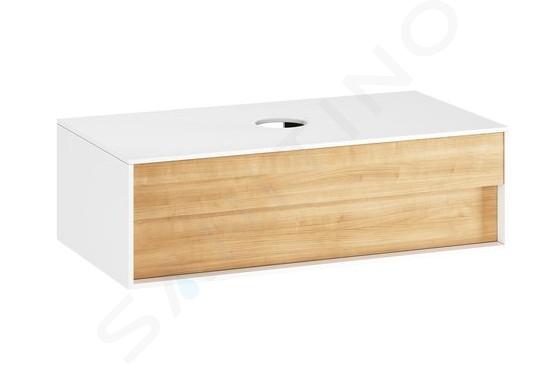 Ravak Step - Mueble de lavabo SD, 1000x540x305 mm, 1 cajón, blanco/roble X000001417