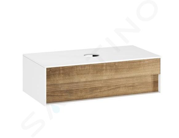 Ravak Step - Lavabo SD, 100x54x31 cm, 1 tiroir, blanc/noyer X000001418