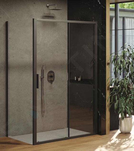 Ravak Blix - Sprchová stena BLSPS-80, 79-80 cm, čierna/číre sklo X9BM40300Z1