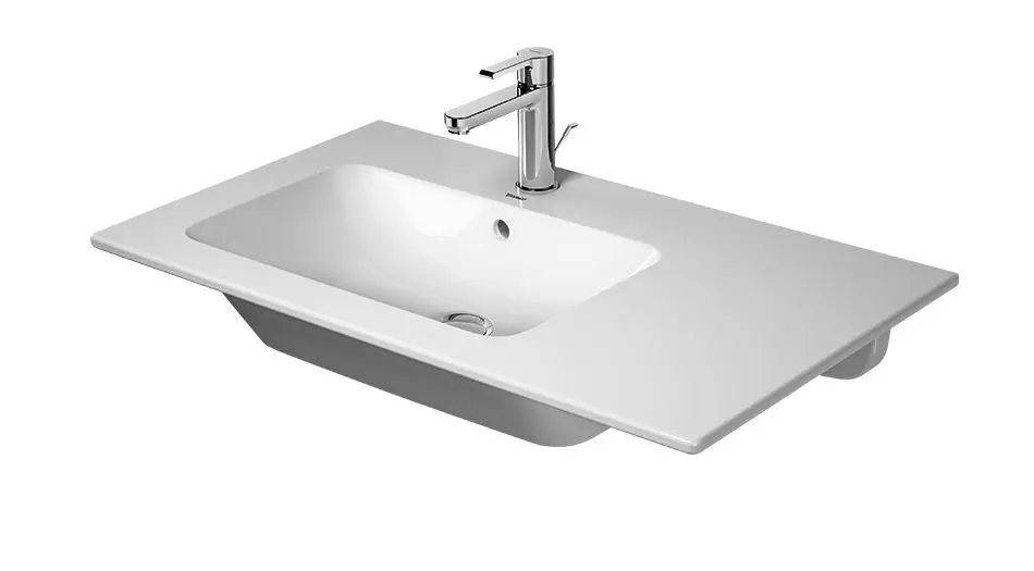 Duravit ME by Starck - Lavabo asimmetrico 830x490 mm, 1 foro per miscelatore a sx, bianco 2345830000