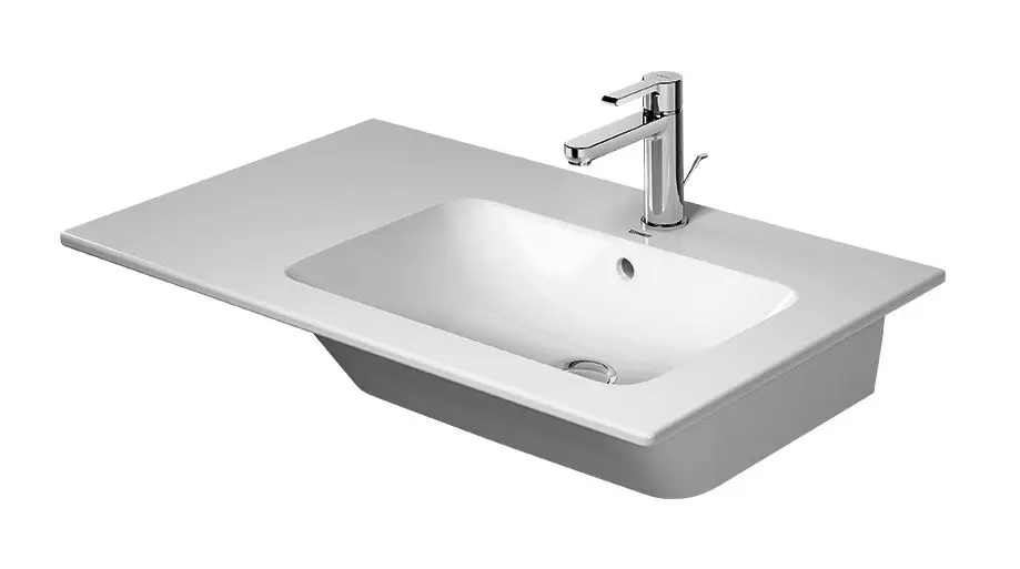 Duravit ME by Starck - Möbelwastisch asymetrisch 83x49 cm, 1 Hahnloch rechts, weiß 2346830000