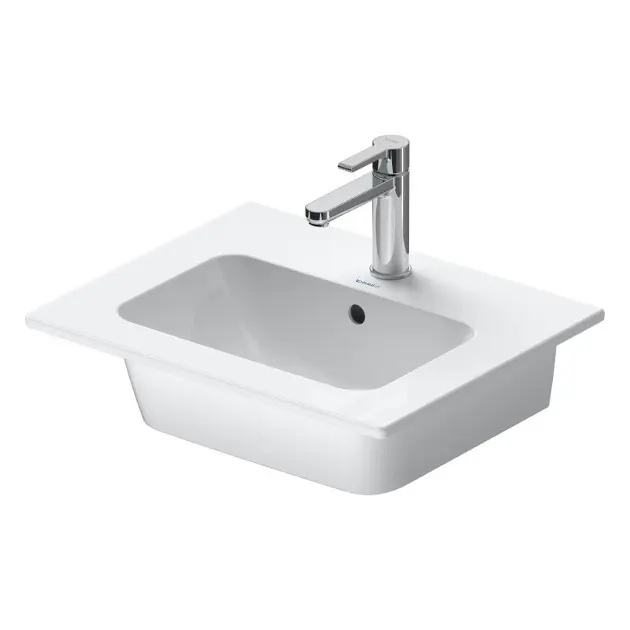 Duravit ME by Starck - Meuble-lavabo 530x430 mm, avec 1 trou pour robinetterie, avec WonderGliss, blanc mat 23365332001