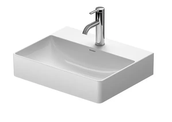 Levně Duravit DuraSquare - Nábytkové umyvadlo Compact, 50x40 cm, 1 otvor pro baterii, DuraCeram, bílá 2356500041