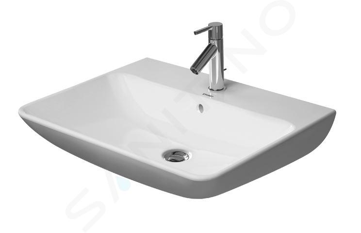 Duravit ME by Starck - Umývadlo, 65x49 cm, s prepadom, s otvorom na batériu, matná biela 2335653200