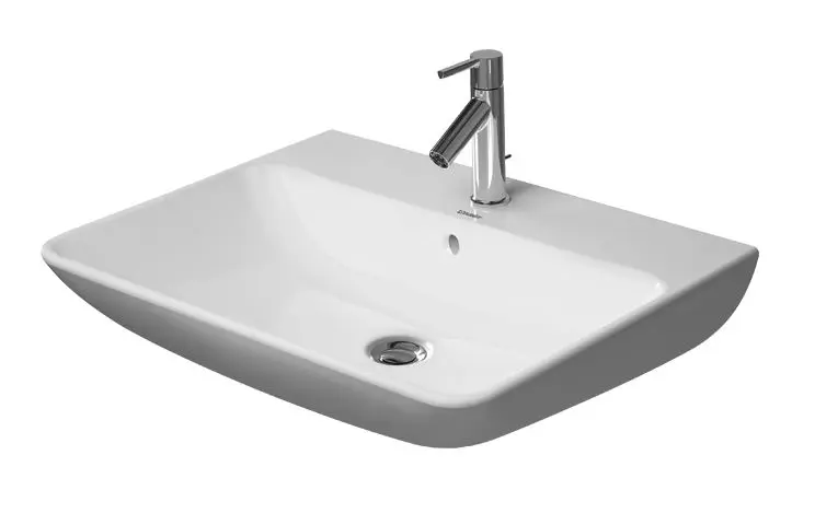 Duravit ME by Starck - Waschbecken 65x49 cm, 1 Hahnloch, WonderGliss, weiß matt 23356532001