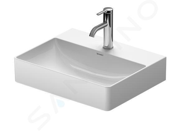 Duravit DuraSquare - Zlew nablatowy, 50x40 cm, 1 otwór na baterię, DuraCeram, biały 2356500071