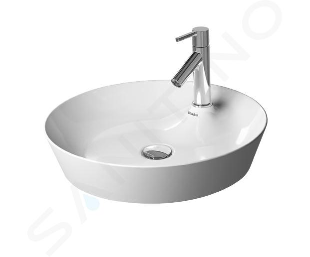 Duravit Cape Cod - Lavabo, diamètre 480 mm, 1 trou pour robinetterie, DuraCeram, WonderGliss, blanc 23284800001