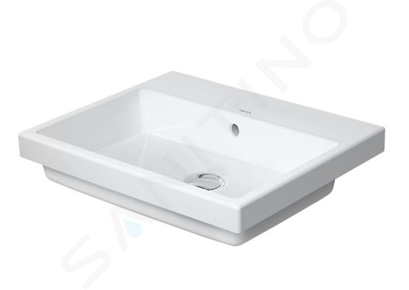 Duravit Vero Air - Lavabo da incasso 550x455 mm, con troppopieno, senza foro per miscelatore, WonderGliss, bianco 03835500601