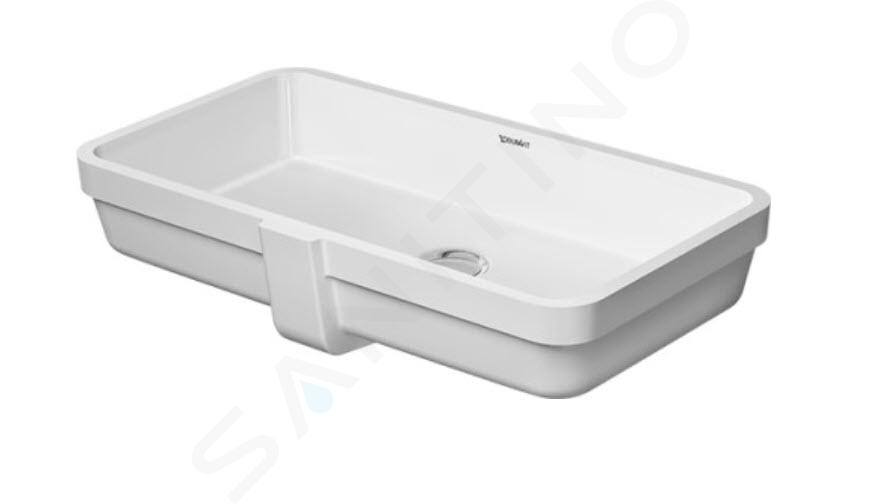 Duravit Vero Air - Lavabo encastrable 635x345 mm, con rebosadero, sin orificio para grifo, blanco 0384600000