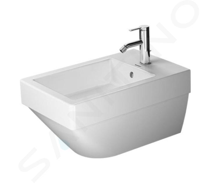 Duravit Vero Air - Závěsný bidet 370x570 mm, s přepadem, otvor pro baterii, bílá 2274150000