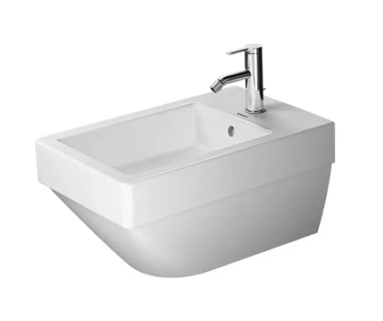 Duravit Vero Air - Hangend bidet 370x570 mm, met overloop, met kraangat, WonderGliss, wit 22741500001