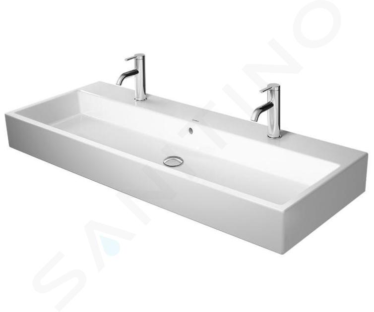 Duravit Vero Air - Dubbele wastafel 1200x470 mm, met overloop, met 2 kraangaten, wit 2350120024