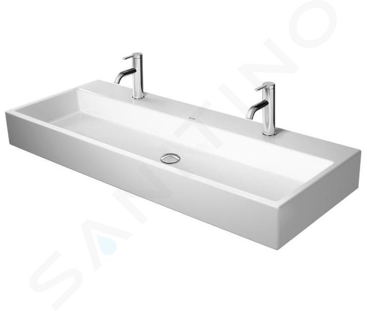 Duravit Vero Air - Lavoar dublu 1200x470 mm, fără preaplin, cu orificii pentru baterii, alb 2350120043