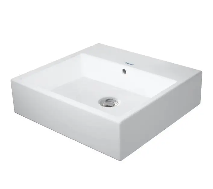 Duravit Vero Air - Lavabo 50x47 cm, con troppopieno, senza foro per miscelatore, bianco 2350500060