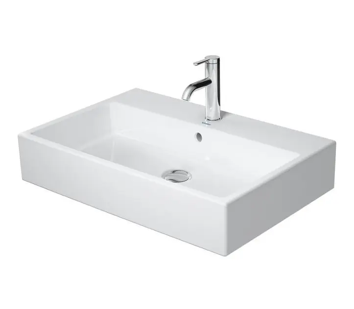 Duravit Vero Air - Meuble lavabo 70x47 cm, avec trop-plein, avec 1 trou pour robinetterie, WonderGliss, blanc 23507000271