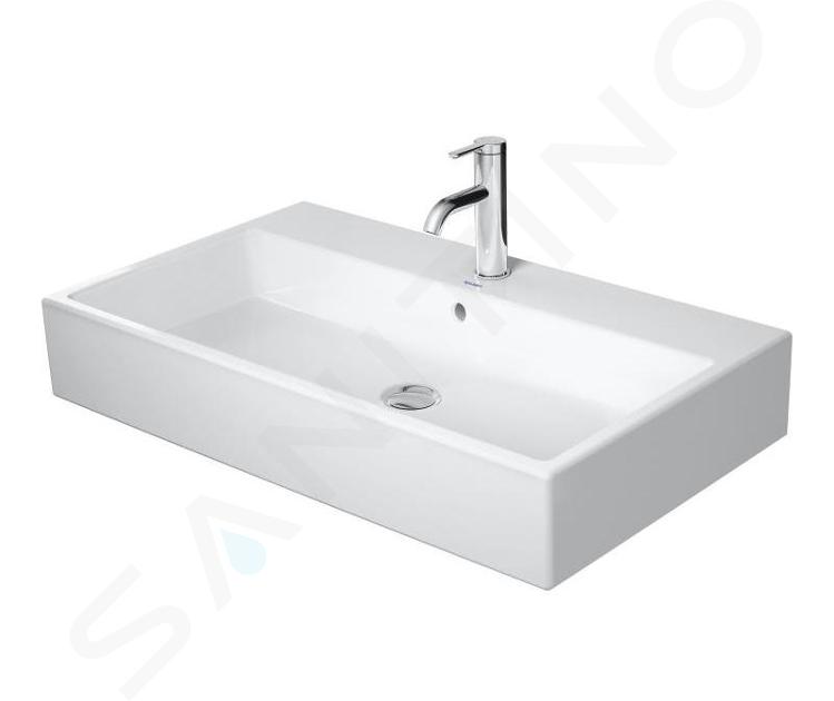 Duravit Vero Air - Lavabo 800x470 mm, con rebosadero, con orificio para grifo, WonderGliss, blanco 23508000001