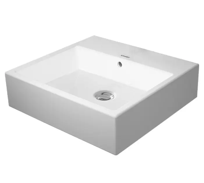 Duravit Vero Air - Cuenco de lavabo 50x47 cm, con rebosadero, sin orificio para grifo, WonderGliss, blanco 23525000601