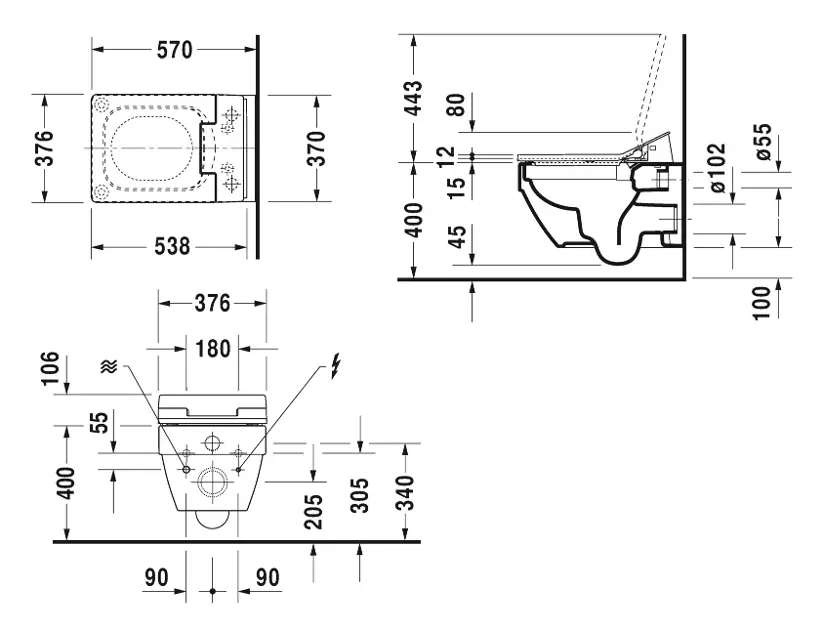 Duravit Vero Air - Závěsné WC pro SensoWash, Rimless, bílá 2525590000 ...