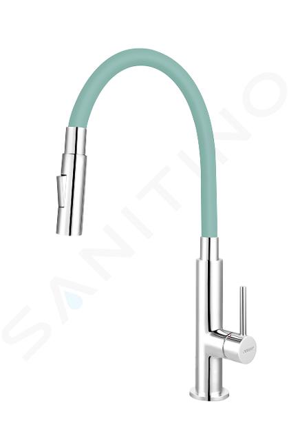 Novaservis Ferro - Grifo para fregadero con brazo flexible e interruptor, menta/cromo 70730,0M