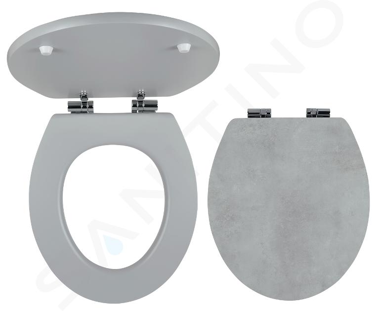 Novaservis Prestige - Siège de toilette, MDF, Softclose, gris béton WC/SOFTSTONE1